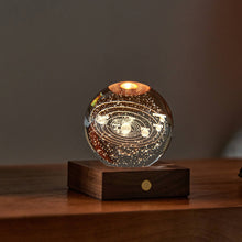 Carica l'immagine nel visualizzatore di Gallery, Lampada ricaricabile in cristallo ambrato: Sistema Solare