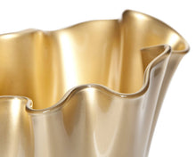 Carica l'immagine nel visualizzatore di Gallery, Vaso fiori in vetro a fazzoletto soffiato a mano Oro