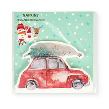 Carica l'immagine nel visualizzatore di Gallery, Confezione tovaglioli di carta a forma auto con abete Cartolina di Natale NUVOLE DI STOFFA
