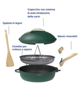 Carica l'immagine nel visualizzatore di Gallery, Casseruola multiuso 8 in 1 Cookut La Favolosa Ø24 - Verde Eucalipto