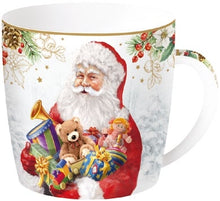 Carica l'immagine nel visualizzatore di Gallery, Set Tazza con cucchiaino in porcellana e sottobicchiere collezione Santa Is Coming - Prezzo Outlet