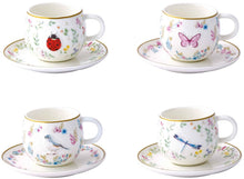 Carica l'immagine nel visualizzatore di Gallery, Set 2 tazzine espresso Fancy Garden - Uccellino e Libellula