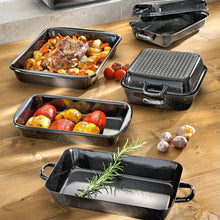 Carica l'immagine nel visualizzatore di Gallery, Teglia pirofila smaltata antiaderente Riess 25x20x5,5