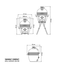 Carica l'immagine nel visualizzatore di Gallery, Barbecue a carbone Yakiniku Kamado Compact Basic