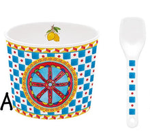 Carica l'immagine nel visualizzatore di Gallery, Coppetta gelato in porcellana con cucchiaino SICILY