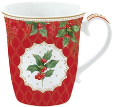 Carica l'immagine nel visualizzatore di Gallery, Set 2 tazze porcellana in confezione regalo Christmas Berries