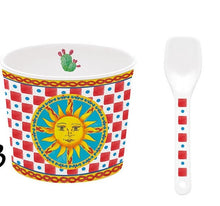 Carica l'immagine nel visualizzatore di Gallery, Coppetta gelato in porcellana con cucchiaino SICILY