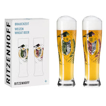 Carica l'immagine nel visualizzatore di Gallery, Set 2 bicchieri da birra BRAUCHZEIT VOLPE & LUPO RITZENHOFF
