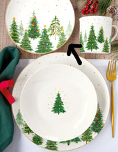 Carica l'immagine nel visualizzatore di Gallery, Piatto dessert in porcellana Ø19 Festive Trees - Prezzo Outlet