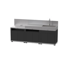 Carica l'immagine nel visualizzatore di Gallery, Cucina per esterno 3 elementi in linea top acciaio inox Le Marquier