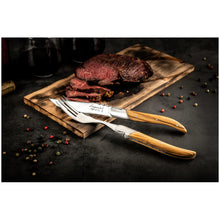 Carica l'immagine nel visualizzatore di Gallery, Cofanetto 6 coltelli bistecca Laguiole Luxury Line manico Olivo