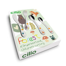 Carica l'immagine nel visualizzatore di Gallery, Set posate per bambini in acciaio Forest