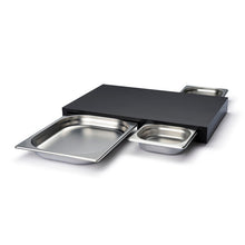 Carica l'immagine nel visualizzatore di Gallery, Tagliere Duracore 50x32,5x8,5 con 3 contenitori inox