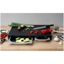 Carica l'immagine nel visualizzatore di Gallery, Tagliere Duracore 50x32,5x8,5 con 3 contenitori inox