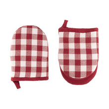 Carica l'immagine nel visualizzatore di Gallery, Set 2 presine pinza Gingham rosse