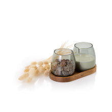 Carica l'immagine nel visualizzatore di Gallery, Set lattiera e zuccheriera in vetro con base in acacia Yuna AdHoc