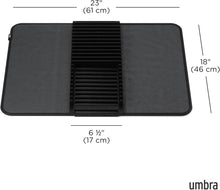 Carica l'immagine nel visualizzatore di Gallery, Tappetino in microfibra con scolapiatti UDry nero Umbra