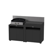 Carica l'immagine nel visualizzatore di Gallery, Cucina per esterno 2 elementi in linea top acciaio nero Le Marquier