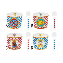 Carica l'immagine nel visualizzatore di Gallery, Coppetta gelato in porcellana con cucchiaino SICILY