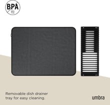 Carica l'immagine nel visualizzatore di Gallery, Tappetino in microfibra con scolapiatti UDry nero Umbra
