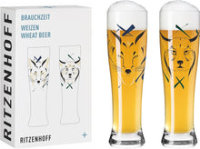 Carica l'immagine nel visualizzatore di Gallery, Confezione 2 bicchieri da birra BRAUCHZEIT #23,#24 "Lince e Volpe" RITZENHOFF
