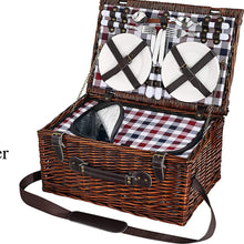 Carica l'immagine nel visualizzatore di Gallery, Cesto Pic Nic in vimini per 4 persone Varese CILIO