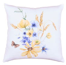 Carica l'immagine nel visualizzatore di Gallery, Cuscino imbottito 100% lino 45x45 Mazzo di fiori e grano