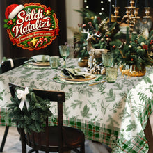 Carica l'immagine nel visualizzatore di Gallery, Tovaglia 10 posti cm 150x270 Christmas Lapland Verde - Saldi