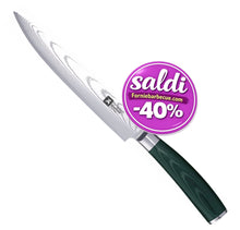 Carica l'immagine nel visualizzatore di Gallery, Coltello forgiato arrosto lama cm.20 MIDORI in cofanetto bambù - Prezzo Outlet