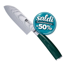 Carica l'immagine nel visualizzatore di Gallery, Coltello santoku 12,5cm professionale MIDORI in cofanetto bambù - Prezzo Outlet