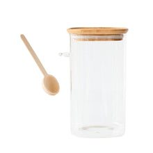 Carica l'immagine nel visualizzatore di Gallery, Barattolo contenitore in vetro e bambù 1400ml con dosatore Pebbly