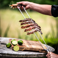 Carica l'immagine nel visualizzatore di Gallery, Spiedo acciaio forgiato a forchetta Churrasco cm.50