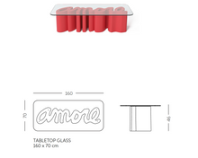 Carica l'immagine nel visualizzatore di Gallery, Tavolino con top in vetro per interno/esterno Amore Table