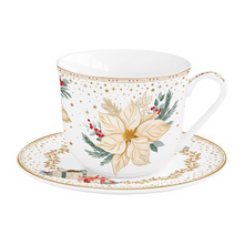 Carica l'immagine nel visualizzatore di Gallery, Tazza colazione con piatto WHITE ELEGANCE
