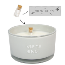 Carica l'immagine nel visualizzatore di Gallery, Candela di soia MESSAGE IN A BOTTLE THANK YOU di MyFlame
