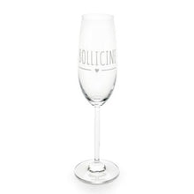 Carica l'immagine nel visualizzatore di Gallery, Set da 2 calici flute con scritta BOLLICINE My Home NUVOLE DI STOFFA