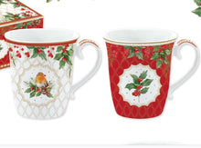 Carica l'immagine nel visualizzatore di Gallery, Set 2 tazze porcellana in confezione regalo Christmas Berries