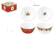 Carica l'immagine nel visualizzatore di Gallery, Set 2 ciotole Ø14 in porcellana in confezione regalo CHRISTMAS BERRIES