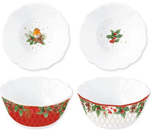 Carica l'immagine nel visualizzatore di Gallery, Set 2 ciotole Ø14 in porcellana in confezione regalo CHRISTMAS BERRIES