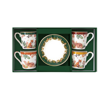 Carica l'immagine nel visualizzatore di Gallery, Set caffè 4 tazzine con piattino Forest Dream