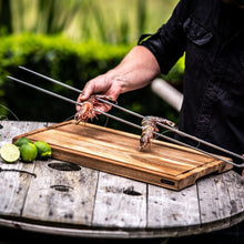 Carica l'immagine nel visualizzatore di Gallery, Spiedo acciaio forgiato a forchetta Churrasco cm.50