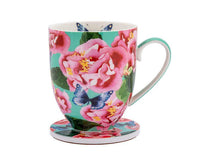 Carica l'immagine nel visualizzatore di Gallery, Tazza mug 400ml con sottobicchiere "Camelia Dreams" by Gabby Malpas