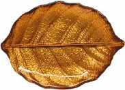 Carica l'immagine nel visualizzatore di Gallery, Piatto in vetro foglia di Betulla 26x18 Forest Dream ocra