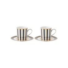Carica l'immagine nel visualizzatore di Gallery, Set 2 tazzine caffè con piattino Regency Black
