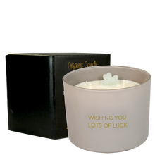 Carica l'immagine nel visualizzatore di Gallery, Candela di soia Wishing you lots of luck con quadrifoglio MY FLAME