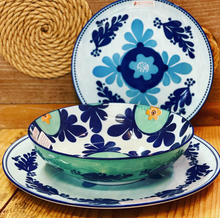 Carica l'immagine nel visualizzatore di Gallery, Servizio tavola set 18 pezzi Majolica Blue - Prezzo Outlet
