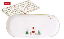 Carica l'immagine nel visualizzatore di Gallery, Piatto a servire in porcellana con decoro a rilievo in LET IT SNOW