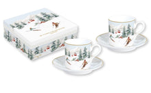 Carica l'immagine nel visualizzatore di Gallery, Set 2 tazzine caffè con piattini in porcellana Chalet
