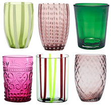Carica l'immagine nel visualizzatore di Gallery, Bicchiere vetro Melting Pot Set 6 pezzi Green-Amethist
