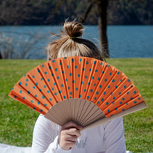Carica l'immagine nel visualizzatore di Gallery, Ventaglio in tessuto e legno WD Lifestyle arancio